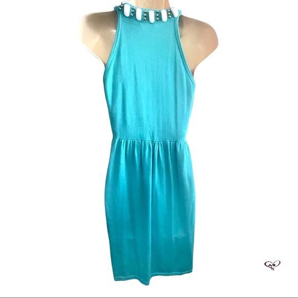 🆕 Milly of New York Beaded Oversized Jeweled Keyhole Neckline Knit Dress✨Size S - Picture 7 of 13